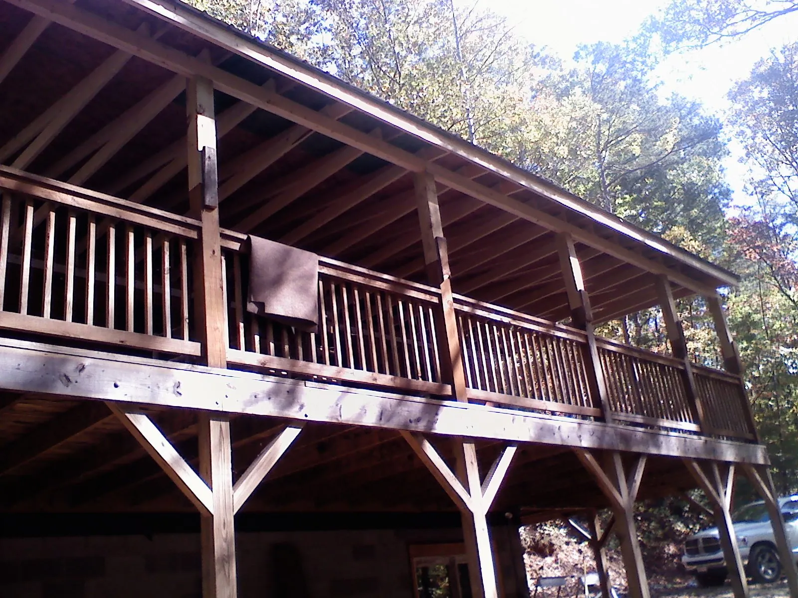 Timber framing under a new elevated porch and deck — Roof Leak Repair in Blue Diamond by Roofing Brothers